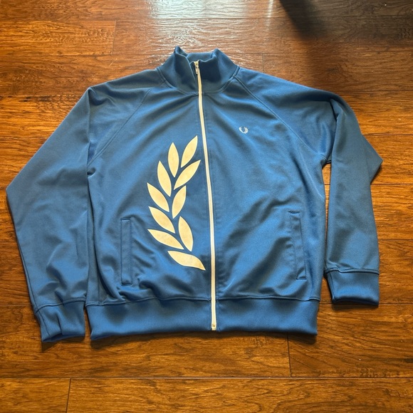 Vintage Fread Perry Tracksuit Hoodie Full Zip Big logo size large - Picture 15 of 15